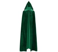 NebulaGlam Halloween Cape with Hood, Devil Costume, Witch Costume, Vampire Cape, Adult Halloween Costume for Men and Women (Green)