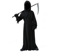 NebulaGlam Kids Halloween Grim Reaper Costume, Faceless Ghastly Ghoul Costumes Scary Halloween Outfit for Boys and Girls (M)