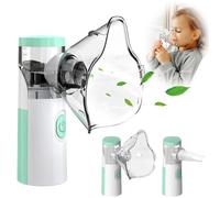 Nebuliser Machine for Adults and Kids, Cool Mist Steam Inhaler with 1 Nozzle and 1 Adult Mask and 1 Kid's Mask, Adjustable Atomization Rate, Portable Nebulizer Machine for Home and Travel Use