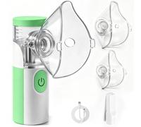 Nebuliser Machine for Adults & Kids,Handheld Nebulizer with Charging Function,with 2 Masks and Mouthpiece, Handheld Nebulizer Easy to Use & Clean, Suit for Home & Travel (Lime Green)