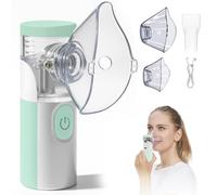 Nebuliser Machine for Adults & Kids,Handheld Nebulizer with Charging Function,with 2 Masks and Mouthpiece, Handheld Nebulizer Easy to Use & Clean, Suit for Home & Travel (Mint Green)