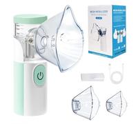 Nebuliser Machine for Adults, Rechargeable Portable Nebuliser for Adults & Kids, Silent Nebuliser for Kids with 2 Masks and Mouthpiece, Handled Nebulizer for Home (Green)