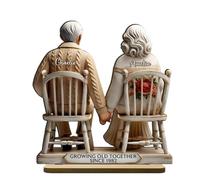 Nebulith Couple Wooden Plaqque Romantic Figurine,Growing Old Together Desktop Ornament,Romantic Couple Statue,Personalized Wooden Couple Statue Gift,Symbol of Enduring Love Home Decor,B