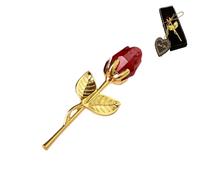 Nebulith Crystal Rose Flowers Artificial Metal Stem,Crystal Flower Elegant Home Decor Desktop Decoration Ornament for Office Desk Party Decoration Gift for Her Room Ornament(Safflower Black Gift Box)
