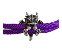 Nebulith Cute Silver Dragon Bracelet,Adjustable Silver Dragon Animal Metal Jewelry,Creative Dragon Bead Lucky Charm Bracelet,Handcrafted Braided Dragon Rope Bracelet,Dragon Gifts for Men,Purple