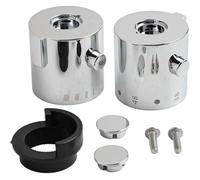 Nebulith Temperature Control Knob Set for Shower Mixer,A pair, one fits 7.5mm mini quick open structure, the other fits 9mm thermostatic cartridge,Shower Valve Control Handle,Chrome for Bathtub Shower
