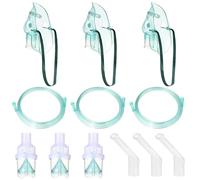 Nebulizer Replacement Kit Compressor Nebuliser Accessories 3 Full Sets Nebulizer Cup Tubing Mouthpiece and Adults Mask for Respiratory Treatment