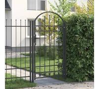 Nebuln ASSEN Fence Gate, Powder-Coated Steel, Grey, 100 x 175 cm, Weatherproof Garden Gate with Deadbolt Lock, Single Wing Gate for Property Access and Yard Driveway, Easy Assembly