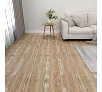 Nebuln Floor Planks PVC Cream and Tan Self Adhesive 30.5 x 30.5 cm 55 Pieces 5.11 m² for Living Room Bedroom Kitchen Hallway Renovation and Floor Installation Easy Installation Heavy Duty