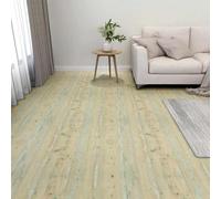 Nebuln Floor Planks PVC White and Tan Self-Adhesive 5.11 m² 55 Pieces Square 30.5 x 30.5 cm for Living Room Bedroom Kitchen Hallway Office Renovation