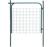 Nebuln Garden Gate Green Galvanised Steel 100 x 100 cm with Adjustable Width 97 - 100 cm, Single Wing Gate for Property Access and Yard Entrance, Durable Entrance Gate with Hinge and