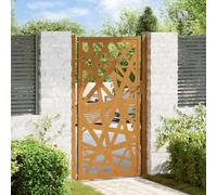 Nebuln Garden Gate Made of Weatherproof Corten Steel 100 x 175 cm with Laser-Cut Design, Lockable System and Mounting Accessories for Garden Entrance, Driveway Gate, Fence System, Property Access