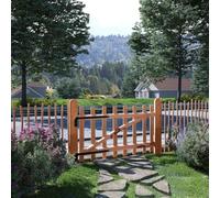 Nebuln Single Leaf Fence Gate Made of Impregnated Hazelnut Wood 100 x 60 cm with Metal Hinges for Garden Entrance and Property Access, Robust Entrance Gate with Easy Assembly