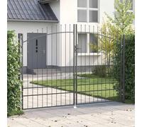 Nebuln Woerden Double Gate Steel with Lock, 299.5 x 249.5 cm, Grey Garden Gate for Driveway, Gate and Property Access, Weatherproof Swing Gate with Robust Fence System and Simple