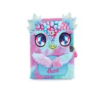 Nebulous Stars 12511 - Aura Plush Diary, 21 x 16 cm, Blue/Pink Diary with Heart Shaped Padlock, Cute Plush Unicorn Design