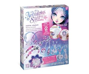 Nebulous Stars Portal Jewelry Making Kit - 8 Pcs Resin Charm Bracelet Craft Set with Glitter, Beads & Stickers for Creative Girls Ages 7-10 - Features Eclipsia