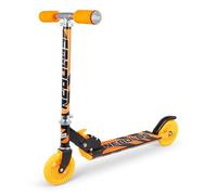 Nebulus Foldable Kick Scooter for Kids | 2 Wheel Adjustable Height Scooter with PU Wheels, Rear Brake & Lightweight Alloy Frame | Outdoor Ride Toy for Boys & Girls (Orange & Black)