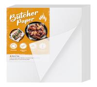 NEBURORA 100 White Butcher Paper Sheets, 12 x 12 Inch, Unwaxed, Uncoated, Smoke Trapping, Ideal for Smoking, Serving, Storing Meats