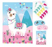 NEBURORA 2 Pack Pin The Tail on The Llama Game 2 Large 21"x 28" Posters with 48pcs Stickers Llama themed Birthday Party Supplies Decorations for Girls Fiesta Party Games Classroom Game