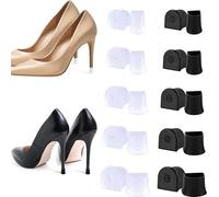 NEBURORA 20 Pcs High Heel Protectors 5 Sizes U-Shaped Non-Slip Heel Caps Black and Transparent Suitable for Outdoor Activities Such as Weddings Lawns Gravel Fields and Wetlands