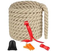 NEBURORA 20FT Tug of War Rope for Kids and Adults Outdoor Games Field Day Family Reunion Summer Outside Yard Backyard Lawn Camping Picnic Carnival Party Games Khaki