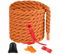 NEBURORA 20FT Tug of War Rope Outdoor Games Field Day Family Reunion Summer Outside Yard Backyard Lawn Camping Picnic Carnival Party Games Orange