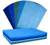 NEBURORA 2mm Thick Felt Sheets for Crafts 20 Pcs Stiff Blue Felt Fabric Sheets Patchwork Sewing Craft Supplies (Blue Series)