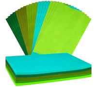 NEBURORA 2mm Thick Felt Sheets for Crafts 20 Pcs Stiff Green Felt Fabric Sheets Patchwork Sewing Craft Supplies (Green Series)