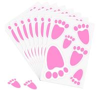 NEBURORA 48 Pcs Easter Bunny Footprint Stickers 8 Sheets 30 x 20 cm Rabbit Feet Floor Clings Paw Print Decals for Easter Party Game Egg Hunt Game Home Decoration