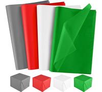 NEBURORA 72 Sheets Christmas Tissue Paper Assortment 50 x 35 cm Red, Green, White, Gray Gift Wrapping Tissue Paper for Crafts, Bags and Party Decorations