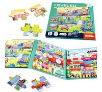 NEBURORA 97 Pcs Transport Magnetic Puzzles for Toddlers, Educational Travel Toys Car Plane Activities For Kids,Learning Magnet Puzzles for Road Trip, Kids Birthday Gifts