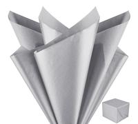 NEBURORA Metallic Silver Tissue Paper for Gift Bags 60 Sheets Silver Gift Wrap Bulk Pack 50 x 35 cm Silver Packaging Paper for Christmas Decoration