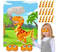 NEBURORA Pin The Tail on The Dinosaur Party Game with 30 Tails for Birthday Supplies, Boys Girls Party Decorations, Home Wall Decor