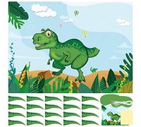 NEBURORA Pin The Tail on The Dinosaur with 24 PCS Tails, Dinosaur Theme Party Games for Kids Dino Birthday Party Supplies
