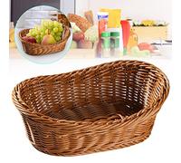 Neburosa Rattan Fruit Basket, Handmade Woven Bread Proofing Basket for Sourdough, Small Rustic Tray for Serving Dessert Bread in Living Room, 1pc