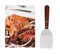 Neburosa Square Spatula, Stainless Steel Cake Spatula with Wooden Handle, Cookie Turner for Brownies Lasagna, Metal Icing Spatula for Baking, 1pc (Silver)