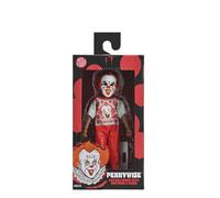 NECA Pennywise Action Figure, 6 Inch Scale Clothed Collectible from IT 2017 Movie, Horror Character Toy with Trick or Treat Accessory