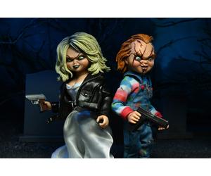 NECA BRIDE OF CHUCKY 8 INCH SCALE CLOTHED FIGURES CHUCKY AND TIFFANY 2-PACK