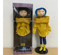 NECA Coraline Anime Doll Articulated Figure Yellow Raincoat Striped Sweater