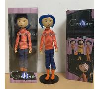 NECA Coraline Anime Doll Articulated Figure Yellow Raincoat Striped Sweater