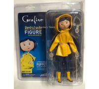 NECA Coraline Anime Doll Articulated Figure Yellow Raincoat Striped Sweater