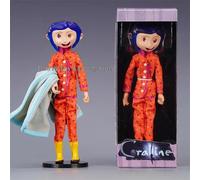 NECA Coraline Anime Doll Articulated Figure Yellow Raincoat Striped Sweater
