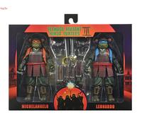 NECA Teenage Mutant Ninja Turtles 3 (Movie) - Turtles in Time- 1:7 Scale Collectible Action Figures, Leonardo & Michelangelo 2-Pack