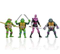 NECA TMNT Turtles in Time: Donatello, Leonardo, Slash, Foot Soldier 7 Inch Action Figure Set