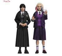 NECA Wednesday Addams & Enid Sinclair Nevermore Uniform Version Pack 2 Clothed Action Figures 20cm Wednesday