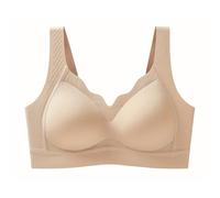 Necalisi Bras for Women high Support Big Breast Non Wired Light Yellow Plus Size Unlined Balconette Bras for Large Busts 3XL