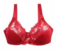Necalisi Bras for Women red Women's Lace Bra Plus Size See Through Underwired Bralette Plus Size Bra 85D
