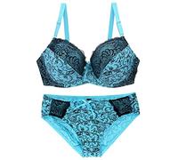 Necalisi Push up Bra and Knickers Set Blue Women's Push Up Bras Transparent Lingerie with Underwire Lace Bra and Knickers Lingerie Soft Bras for Women 80B