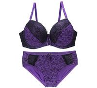 Necalisi Womens Underwear Set Purple Women's Plus Size Bra Underwire Bra Women's Lace Bra Through Sheer See Through Mesh Everyday Bra T-Shirt Bra 75B