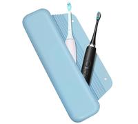 NECANCE Silicone Waterproof Toothbrush Travel Pouch, Compatible with Oral-B & Philips Sonicare, Suri, Burst, Aquasonic, Portable Protective Bag - Blue